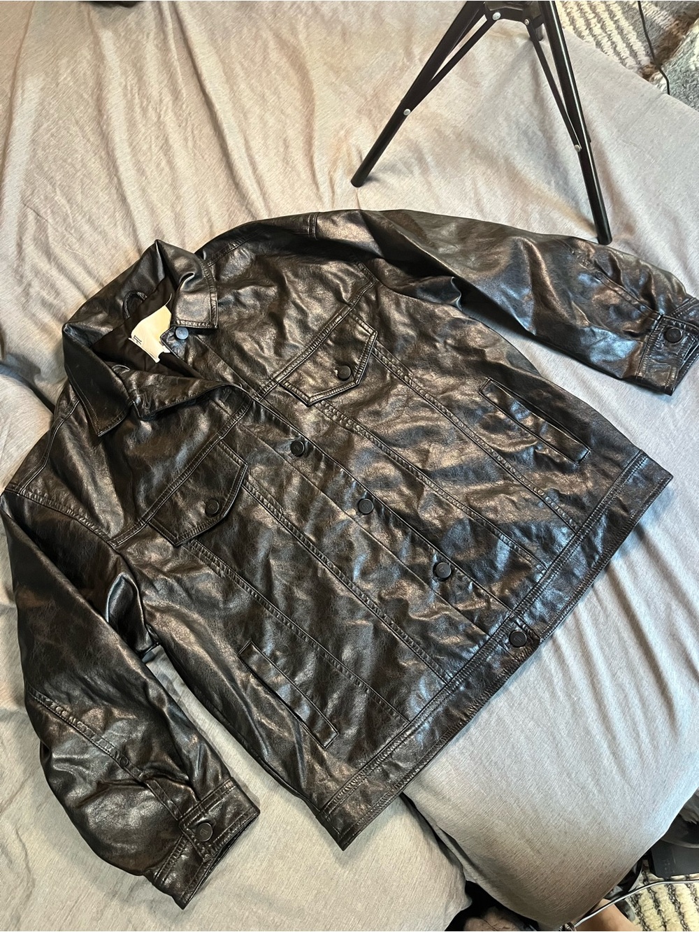 Pilcro Black Faux Leather Jacket